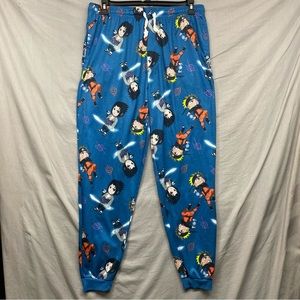 Naruto Character All Over Print Pajama Pants Blue Men Size | XL